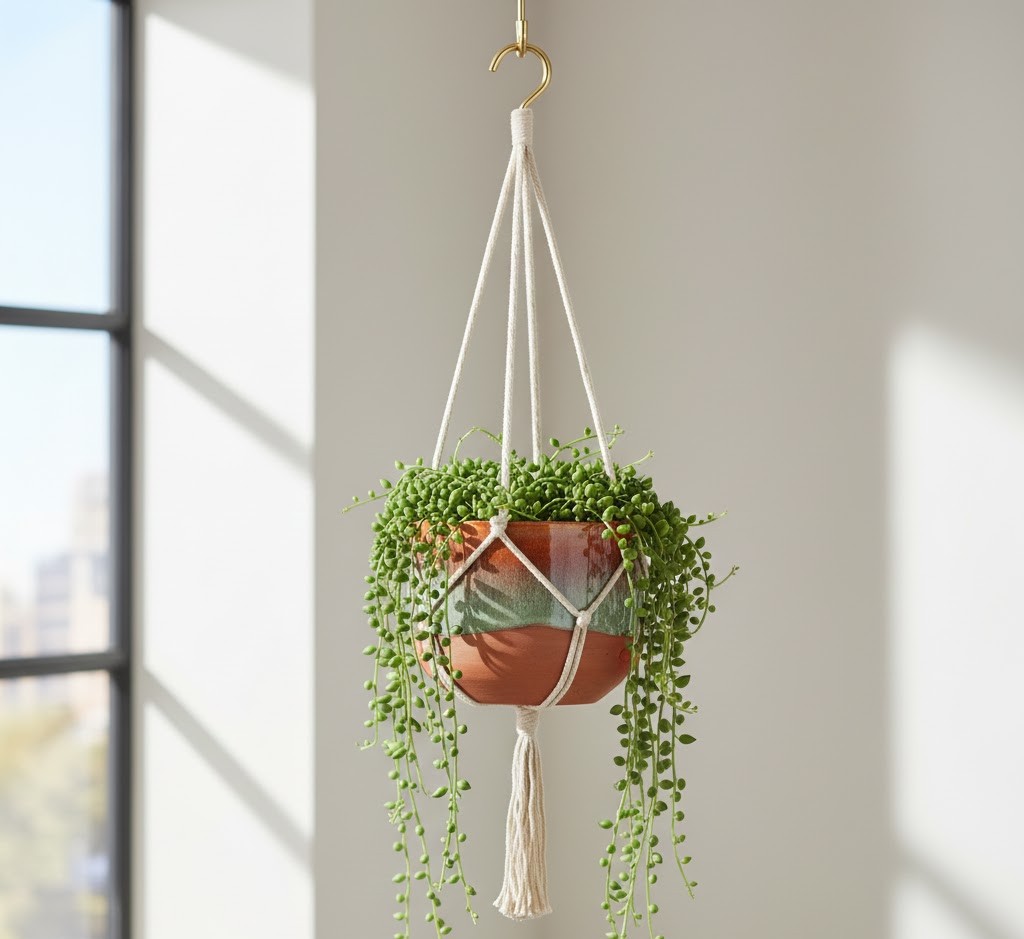 Ceramic hanging planter