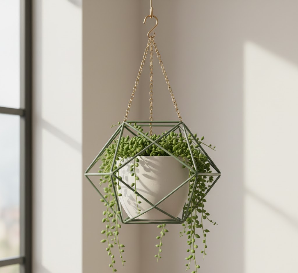 Modern geometric hanging planter