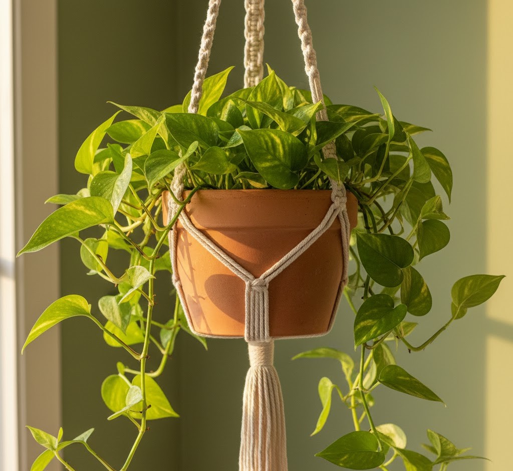 Macrame hanging planter