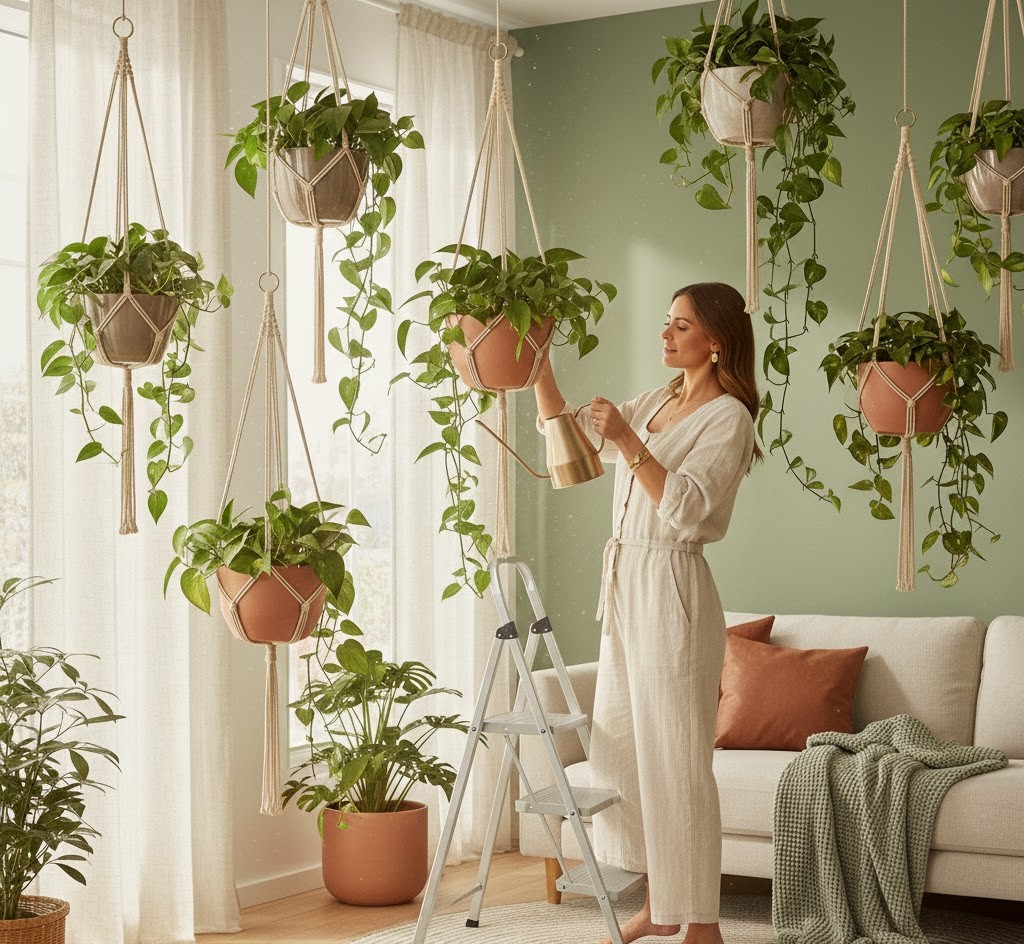 Watering hanging plants properly